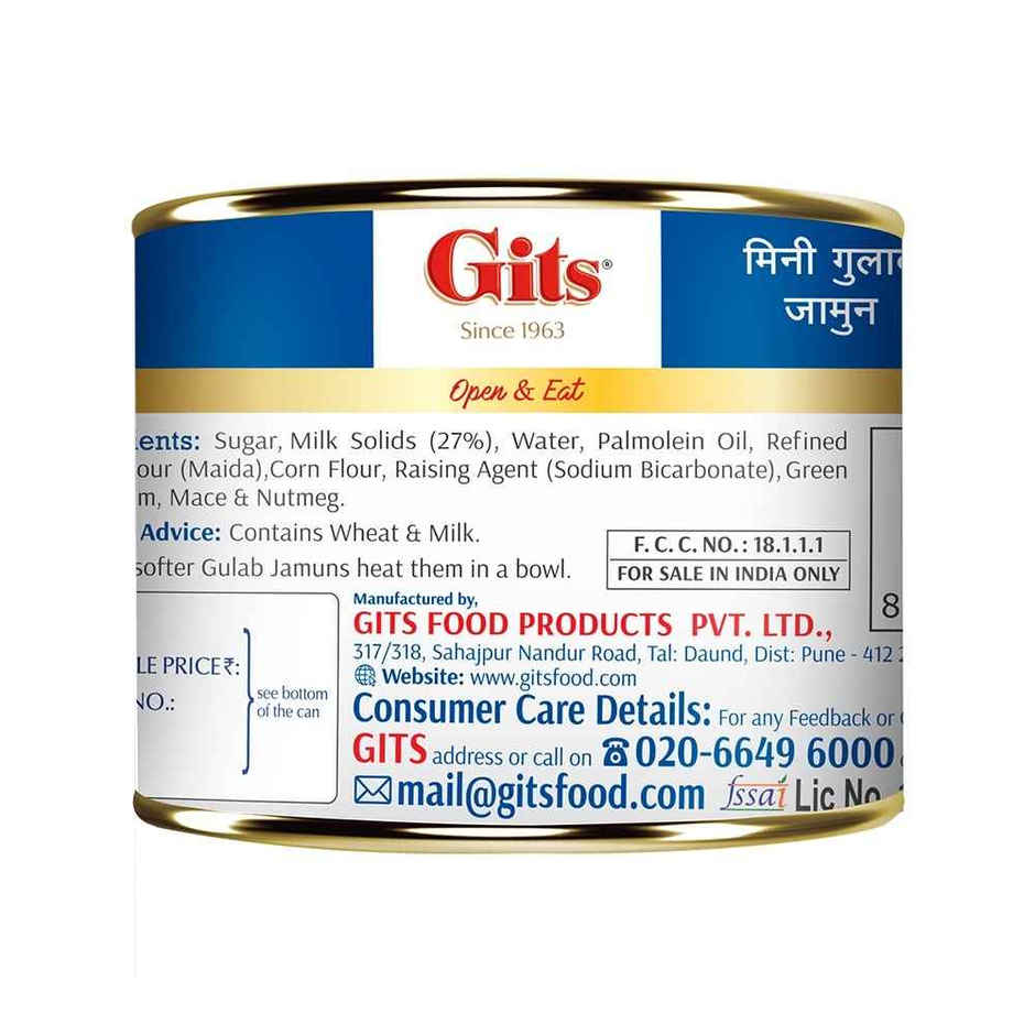 Mini Gulab Jamun Tin (225g) & Gits Mini Rasgulla Tin (200g) Combo