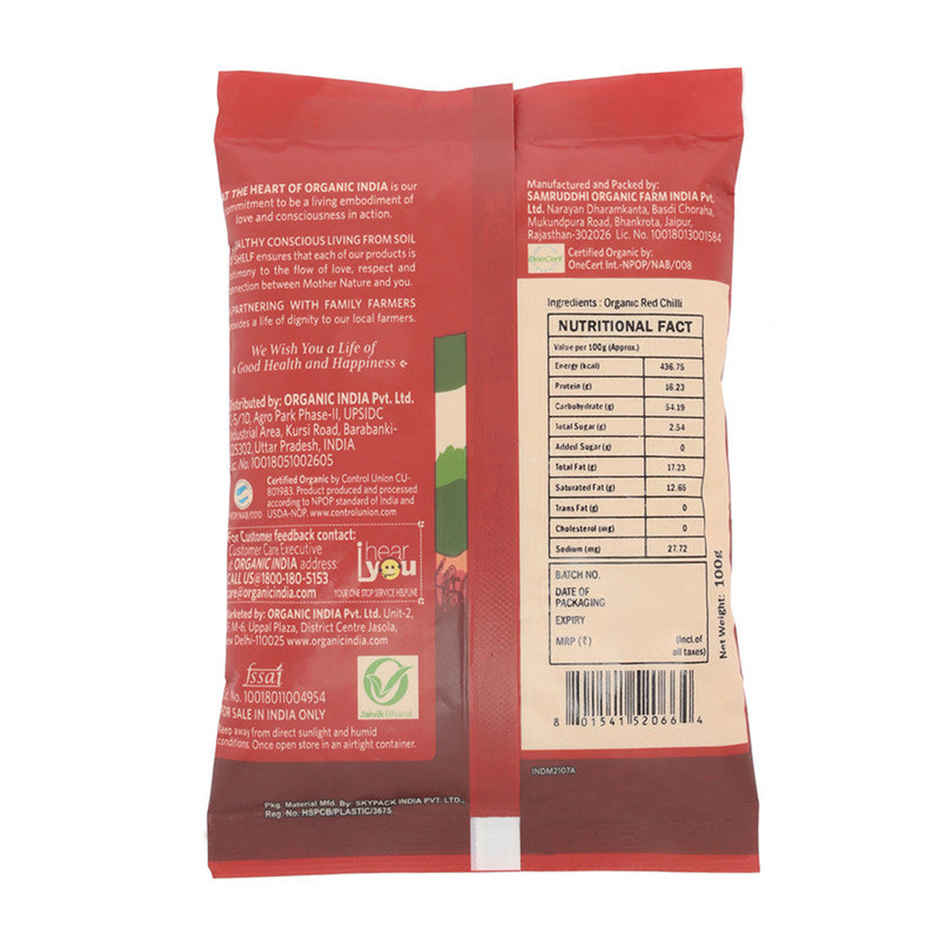 A Tata Product - Organic India Red Chilli Powder, Additive Without Synthetic Pesticides