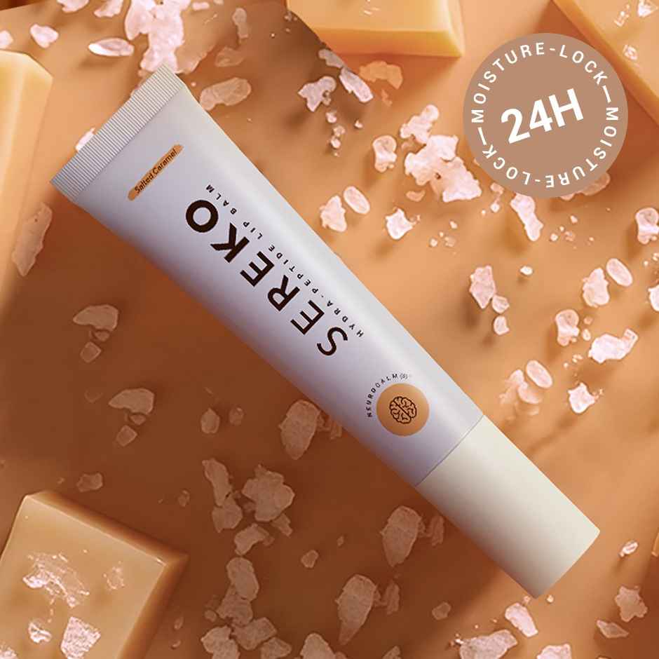SEREKO Hydra Lip Balm with Ceramide, Peptide & 24H Moisture Lock | Non Tinted Lip Care | Salted Caramel
