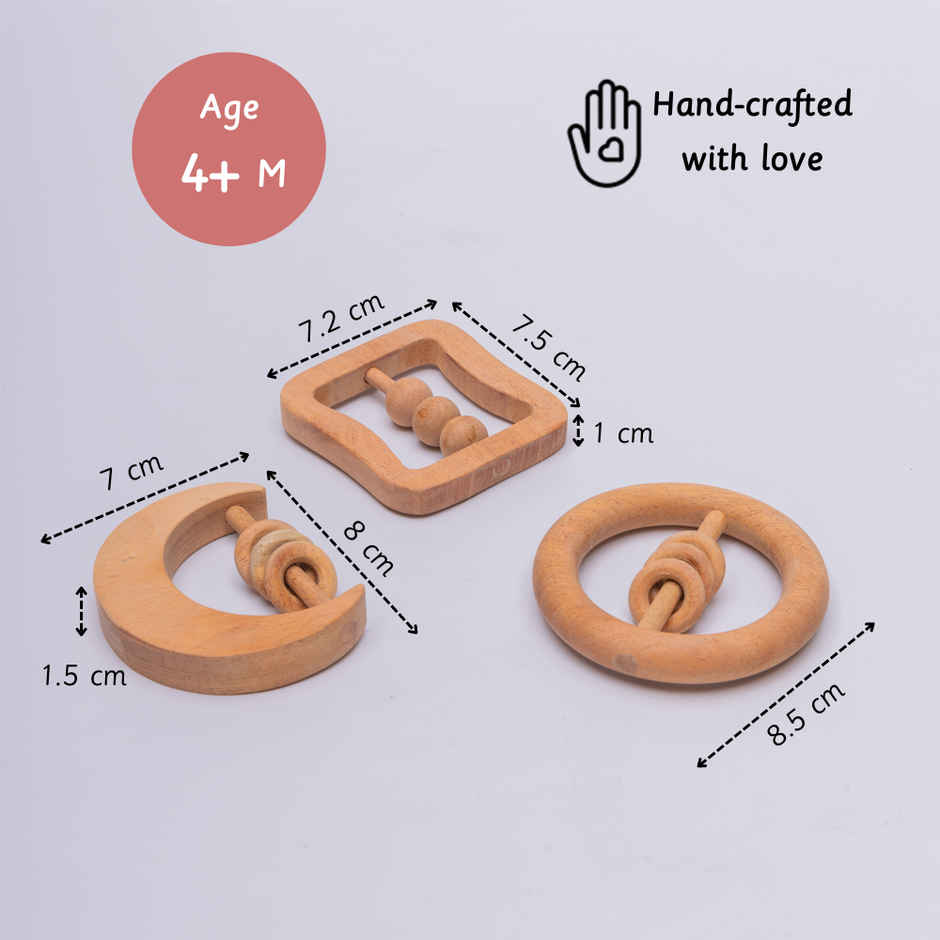 Ariro Toys Neem Wood Rattles (Set�of�3)