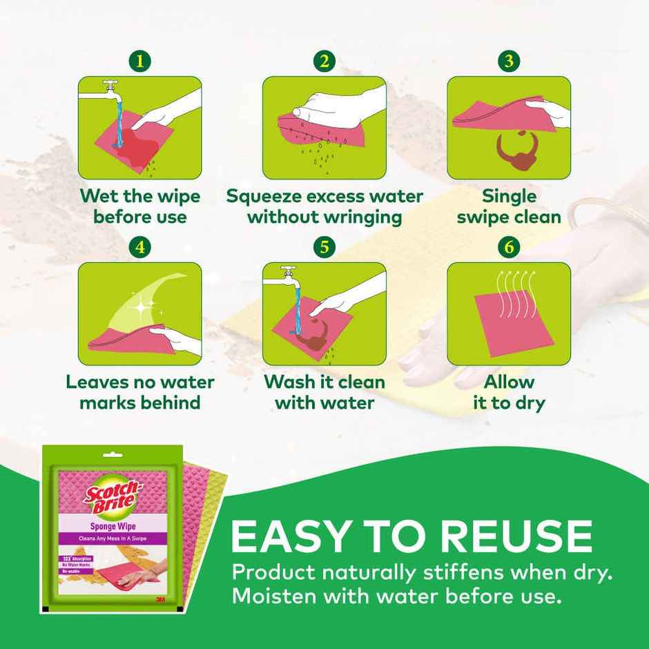 Scotch Brite Sponge Wipe for Kitchen | Pack of 5