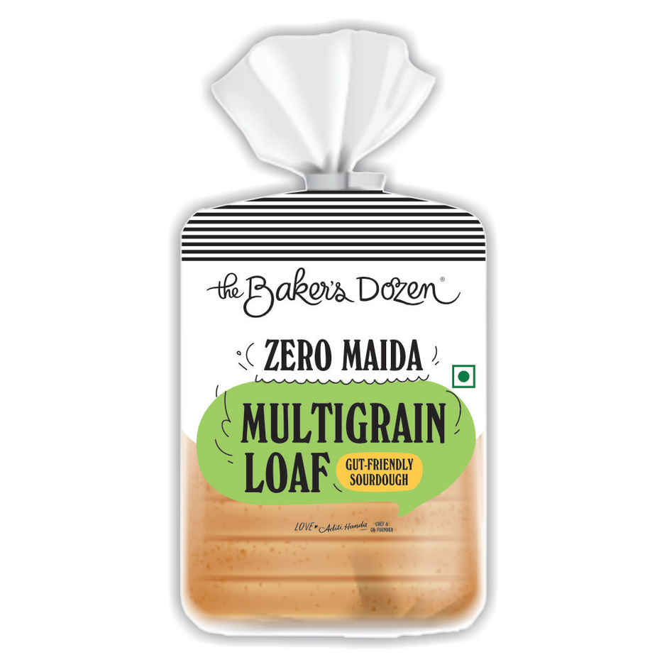 The Baker's Dozen Zero Maida Multigrain Bread - No Palm Oil No Preservative 100% Wholewheat