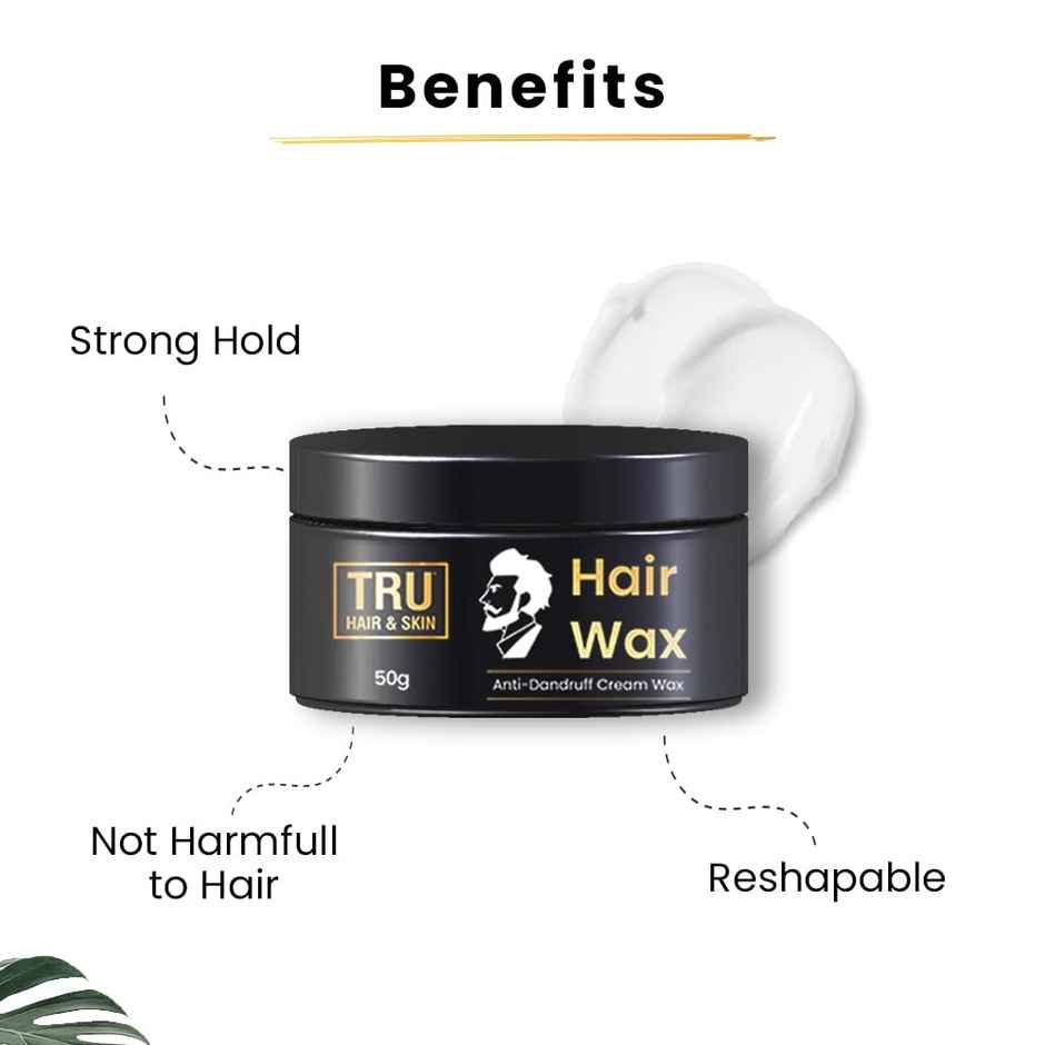 Tru Hair & Skin Hair Wax Cream For Men | Easy To Spread + 12Hrs Hold + Anti Dandruff