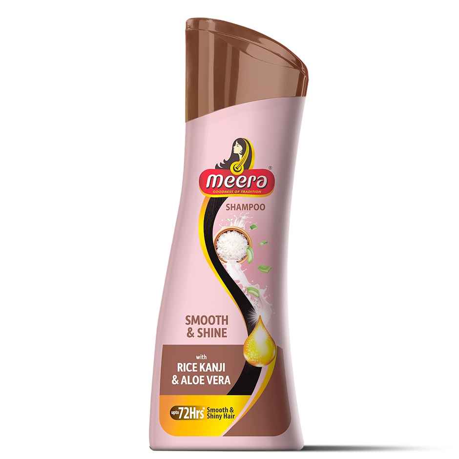 Meera Smooth & Shine Shampoo with Rice Kanji & Aloe Vera | Up to 72 Hours Smooth & Shiny Hair
