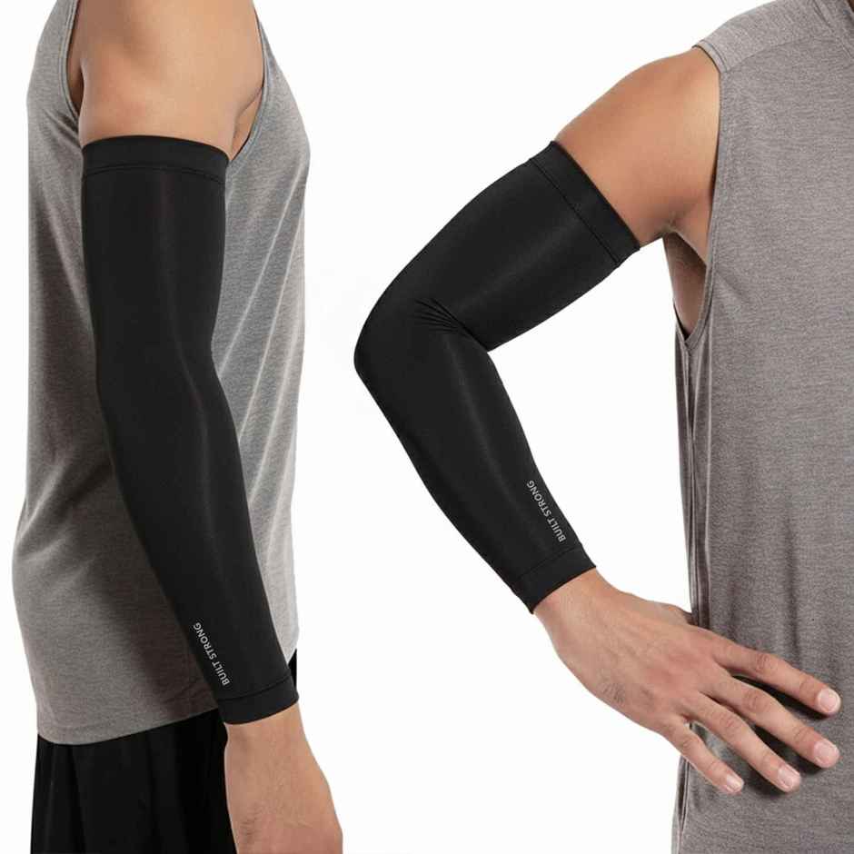 Xtrim Arm Sleeves | UV Tan Protection | For Men & Women | Black | Large