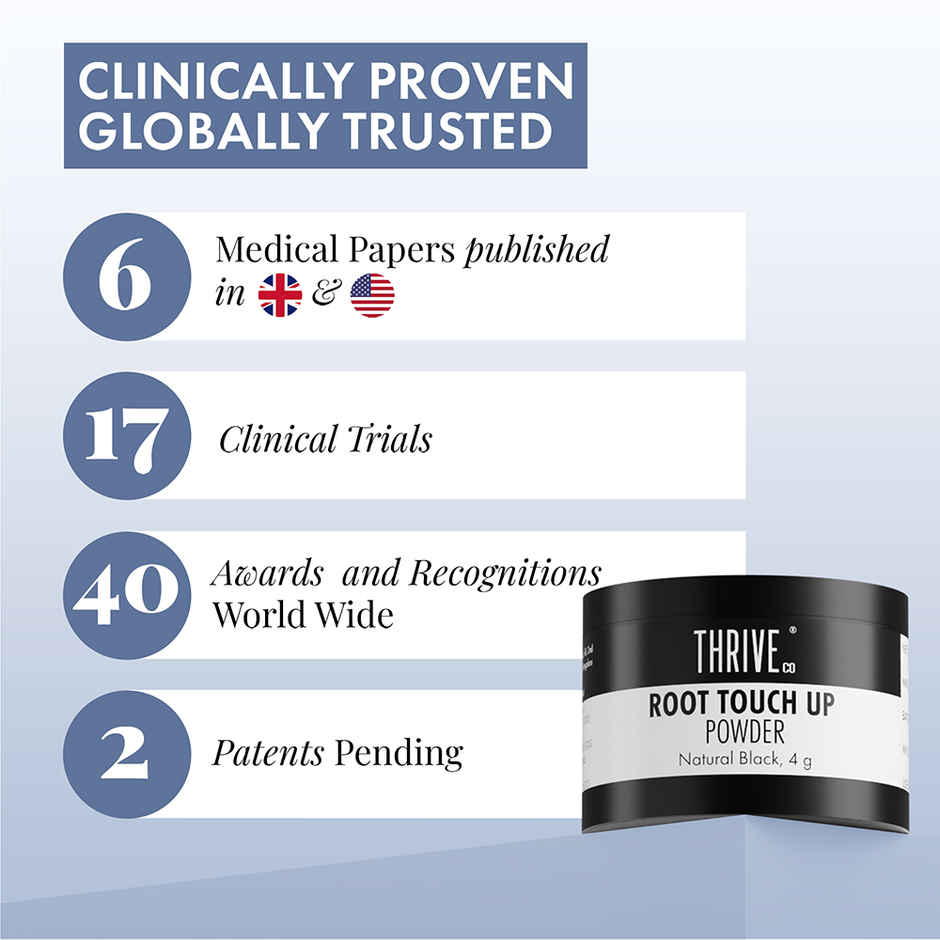 Thriveco Root Touch Up Powder Hairline Cover Up for Greys and Bald Spots | Natural Black