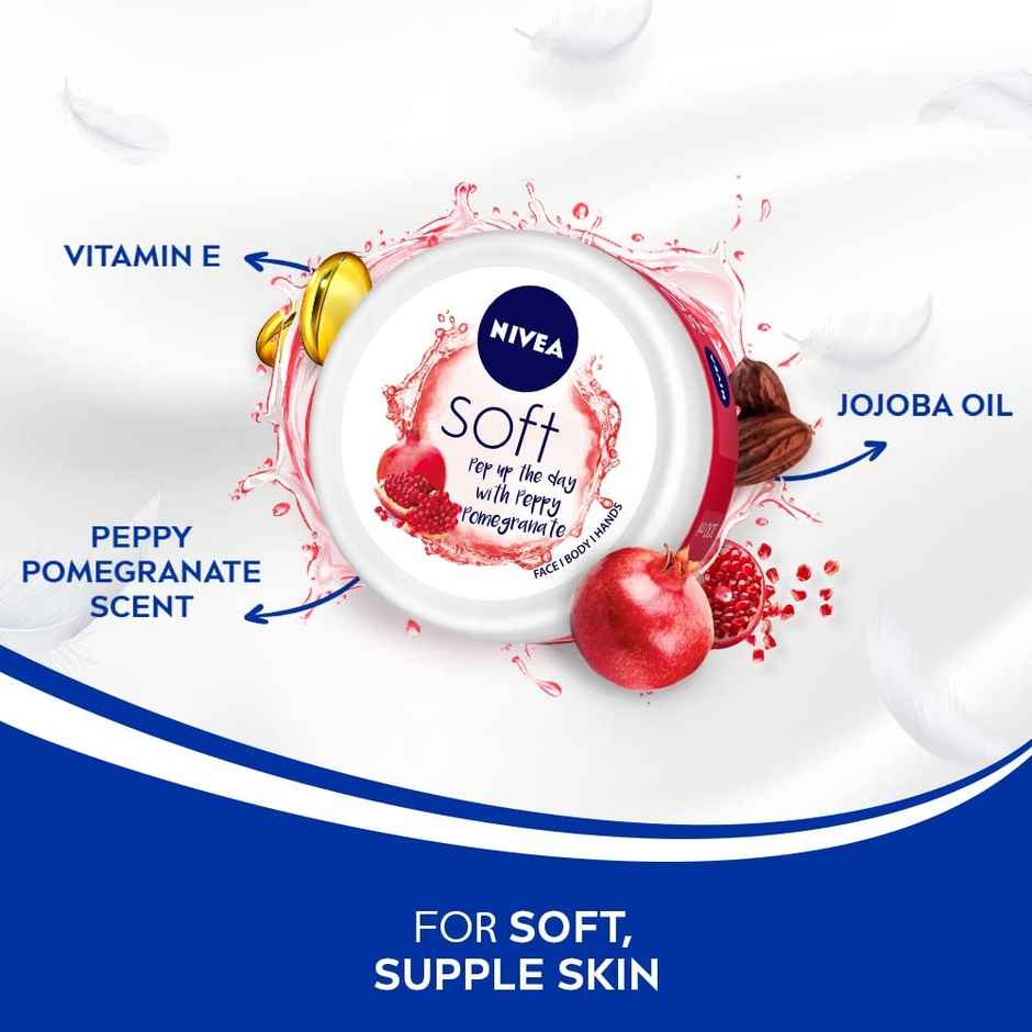 Nivea Soft Light Moisturizer Peppy Pomegranate For Face, Hand & Body