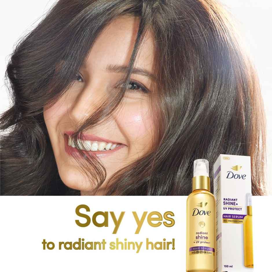 Dove Radiant Shine + Uv Protect Hair Serum For Dry & Frizzy Hair
