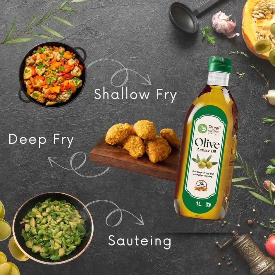 Pure Nutrition Olive Pomace Oil (Spain Origin) | Light Taste, Daily Cooking & Frying