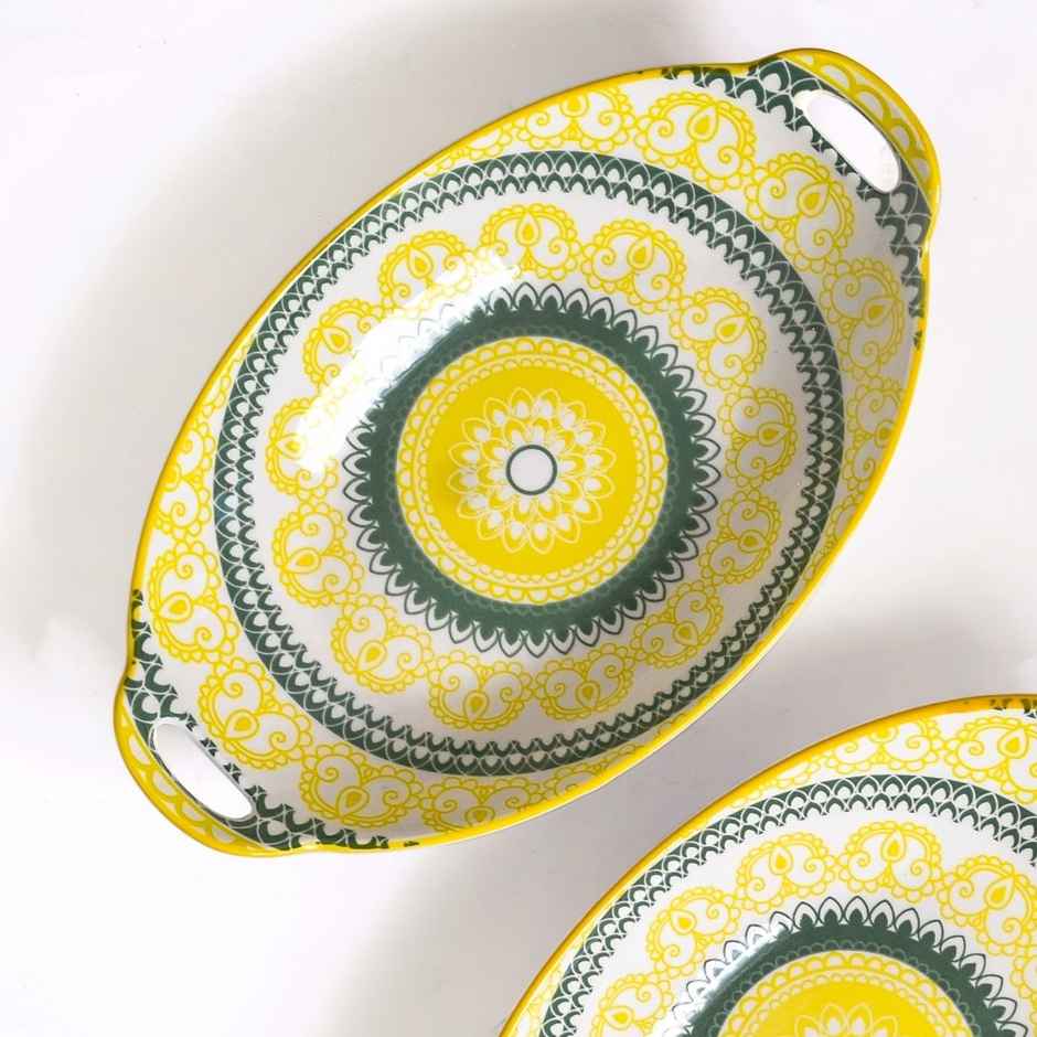 Nestasia Mandala Long Dish - Yellow