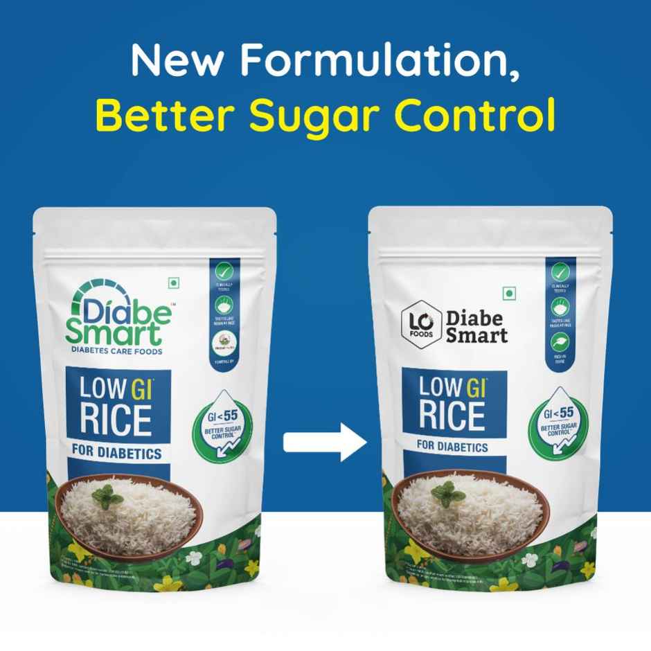 DiabeSmart Low GI Rice - Sona Masoori Diabetic Care White Rice for Sugar Control