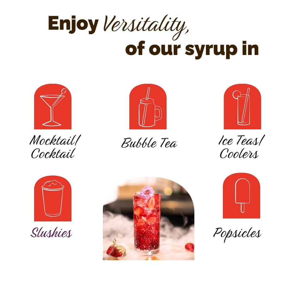 Monin Strawberry Syrup For Cocktail | Mocktails |Slush