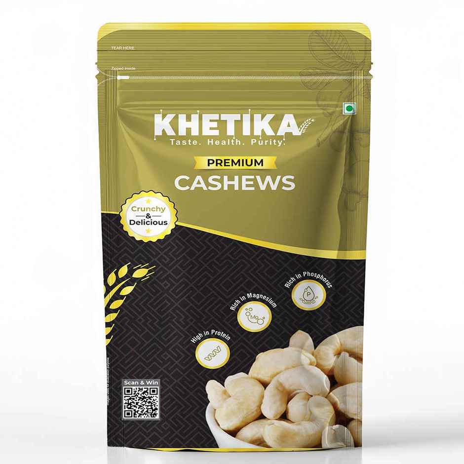 Khetika Premium Cashews | Kaju Whole | Unpolished | Rich in Fiber Combo