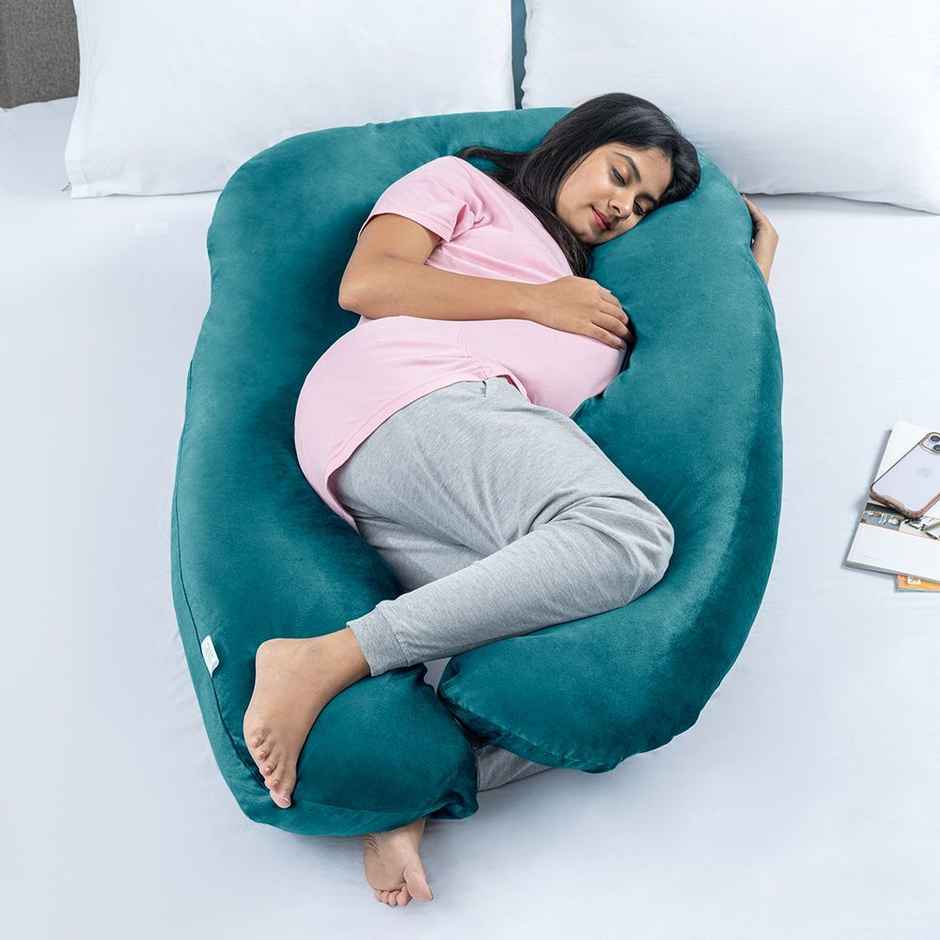 Maternity Pillow for Pregnancy Support | U Shape | Super Soft & Machine Peacock Green