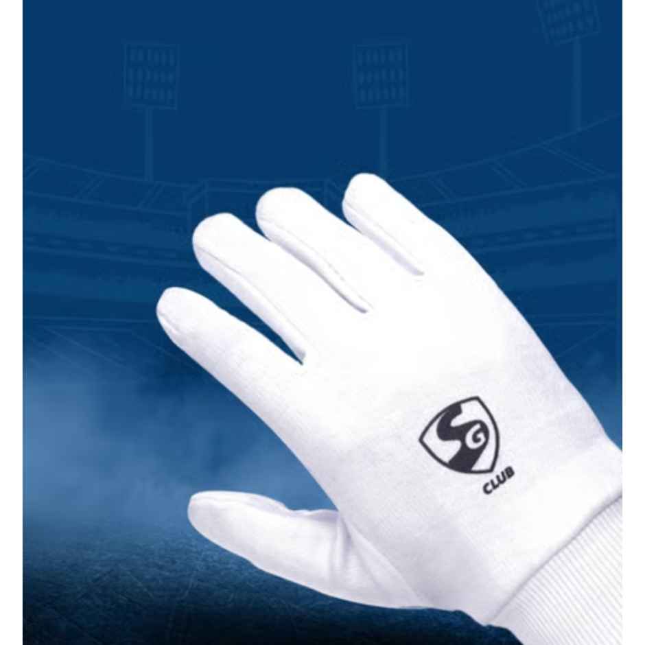 SG Club White Cotton Knit Gloves | Adult