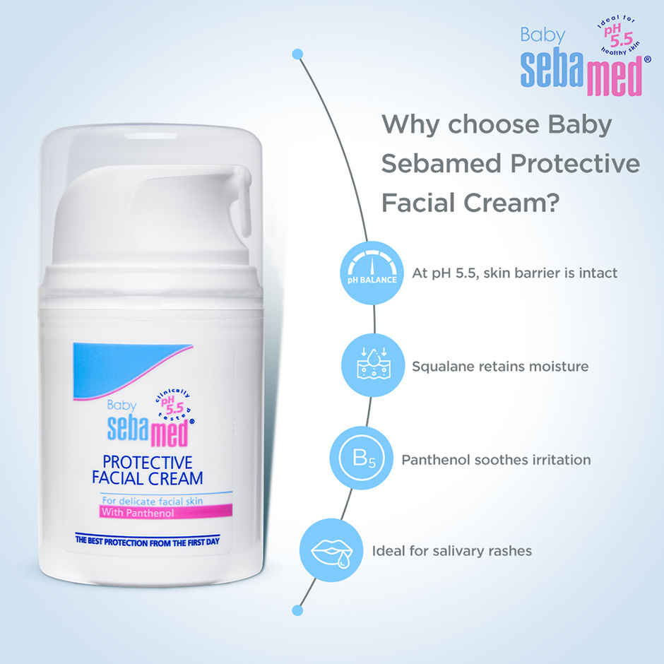 Baby Sebamed Protective Facial Cream | pH 5.5 | Baby Face Cream | Vitamin E for Soft Skin