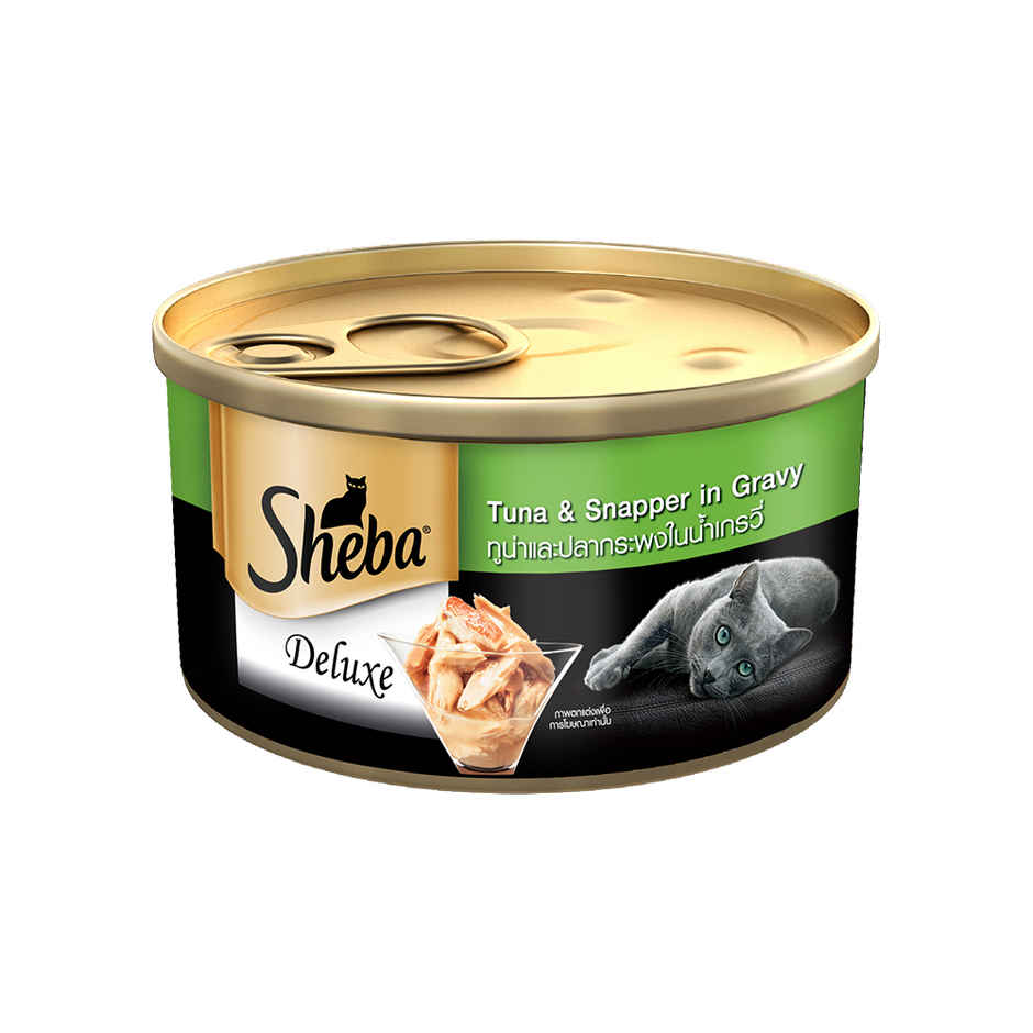 Sheba Deluxe Premium Adult Tuna and Snapper in Gravy Wet Cat Food Can