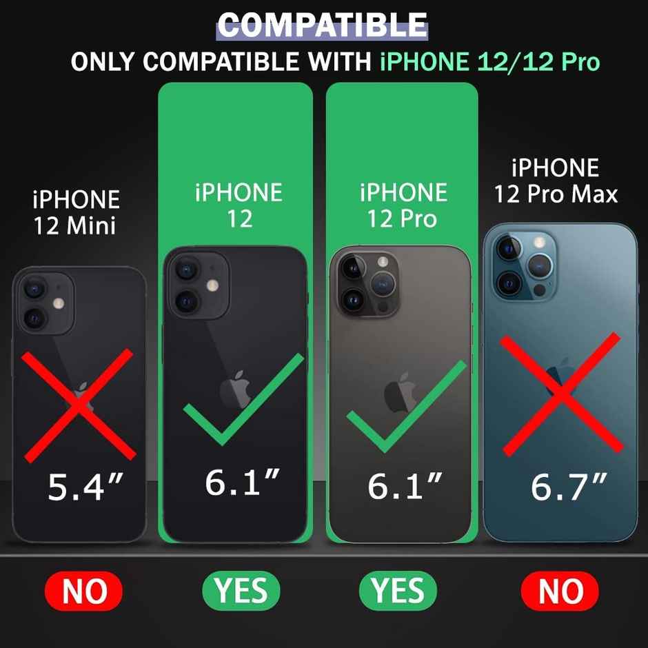 ExpressB for iPhone 12 | 12 Pro Case Cover Anti-Scratch Camera Protect PC + TPU Transparent - Black