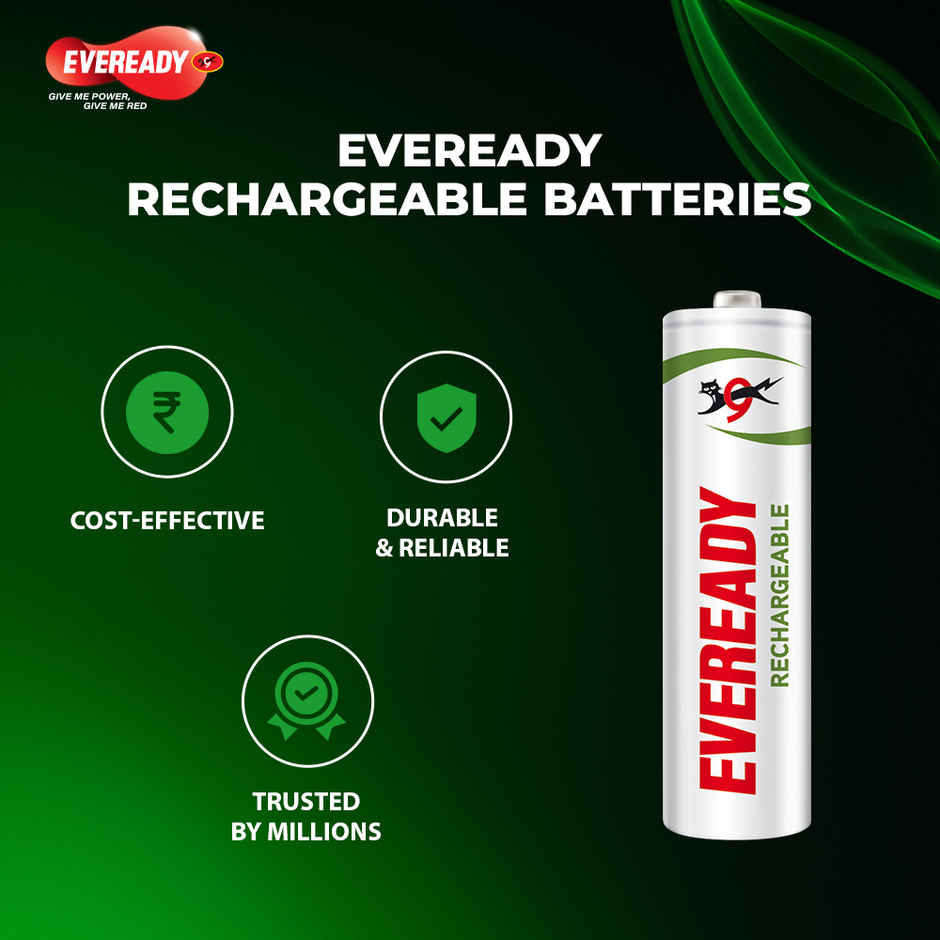 Eveready Rechargeable AAA BP2 600 NIMH Battery(1000 Series)|Pack of 2