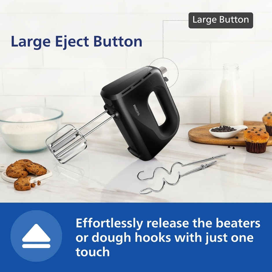 Philips Hr3705/10 300 Watt Lightweight Hand Mixer, Blender With 5 Speed Control Settings