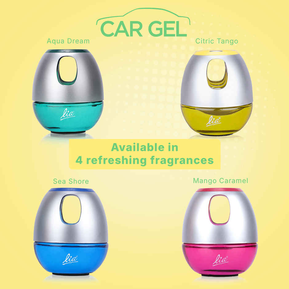 Lia Citric Tango Car Gel | Long Lasting Air Freshener for Car | From House of Cycle