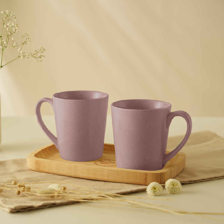 Borosil Porcelia Haven Lilac Tea Coffee Porcelain Mug Set Microwave Dishwasher Safe