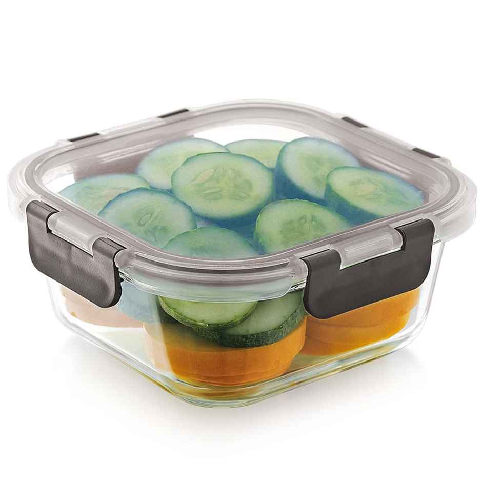 Magnus Glock 800 ml Square Grey Borosilicate Glass Container With Detachable Lock