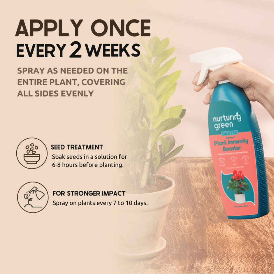 Nurturing Green - Immunity Booster Spray | 650ml | Liquid Fertilizer Plant Booster Spray Bottle