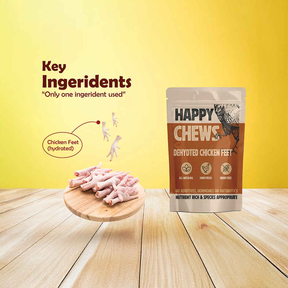 Nootie Dehydrated Chicken Feet Dog Treat | Crunchy Natural Dental Chews