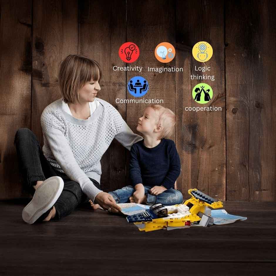 Fablue 3 in 1 Airplane Architect Building Blocks Toy Set for Kids