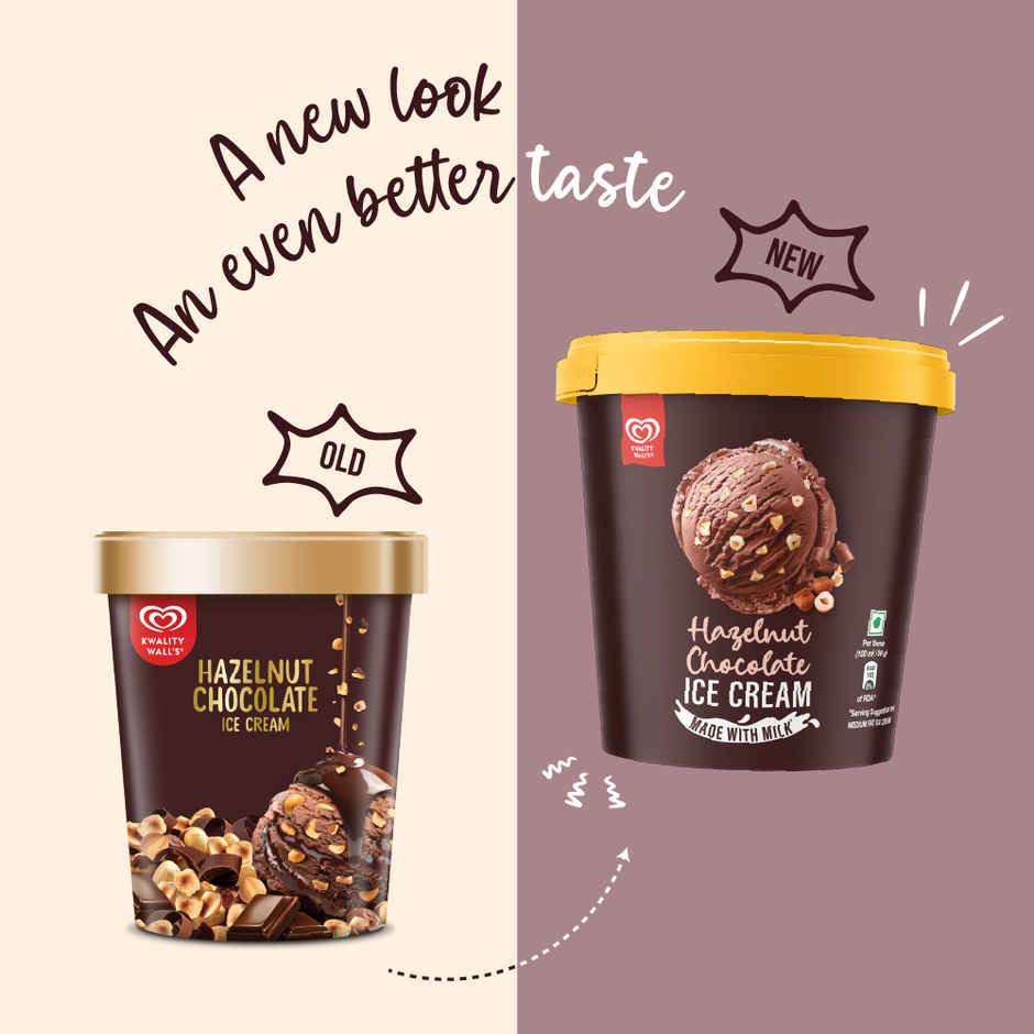 Kwality Wall's Hazelnut Chocolate Ice Cream Tub Combo