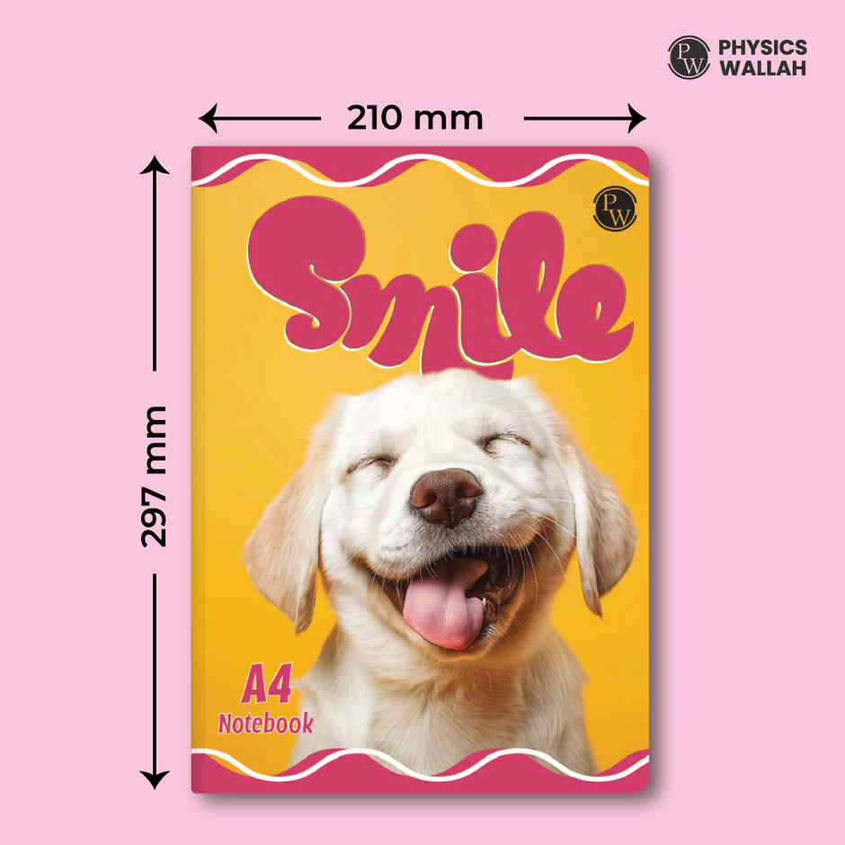 Physics Wallah 240 Pages A4 Notebook | Unruled Notebook for School, College & Office Use | Assorted