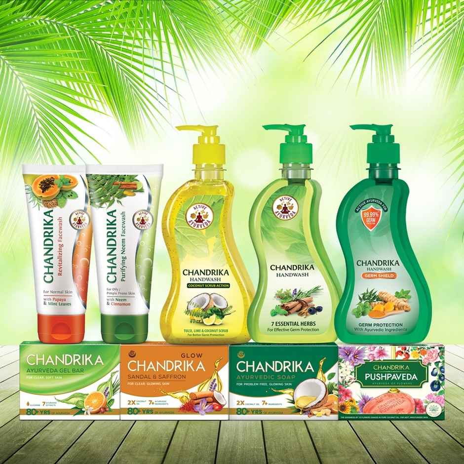 Chandrika Glycerine Ayurveda Gel Bar | Glycerine Bath Soap With Jojoba Oil For Moisturized Skin