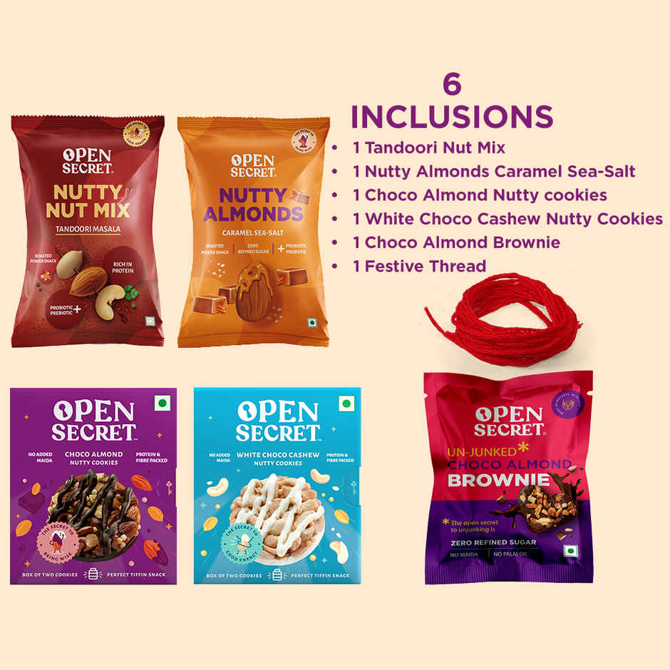 Open Secret Festive Chocolate Cookies, Flavoured Nuts and Brownie