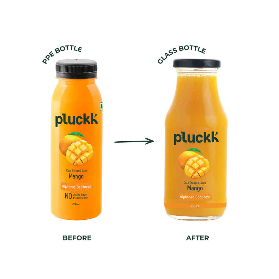 Pluckk Cold Pressed Extracted Mango Juice | No Preservatives | No Added Sugar