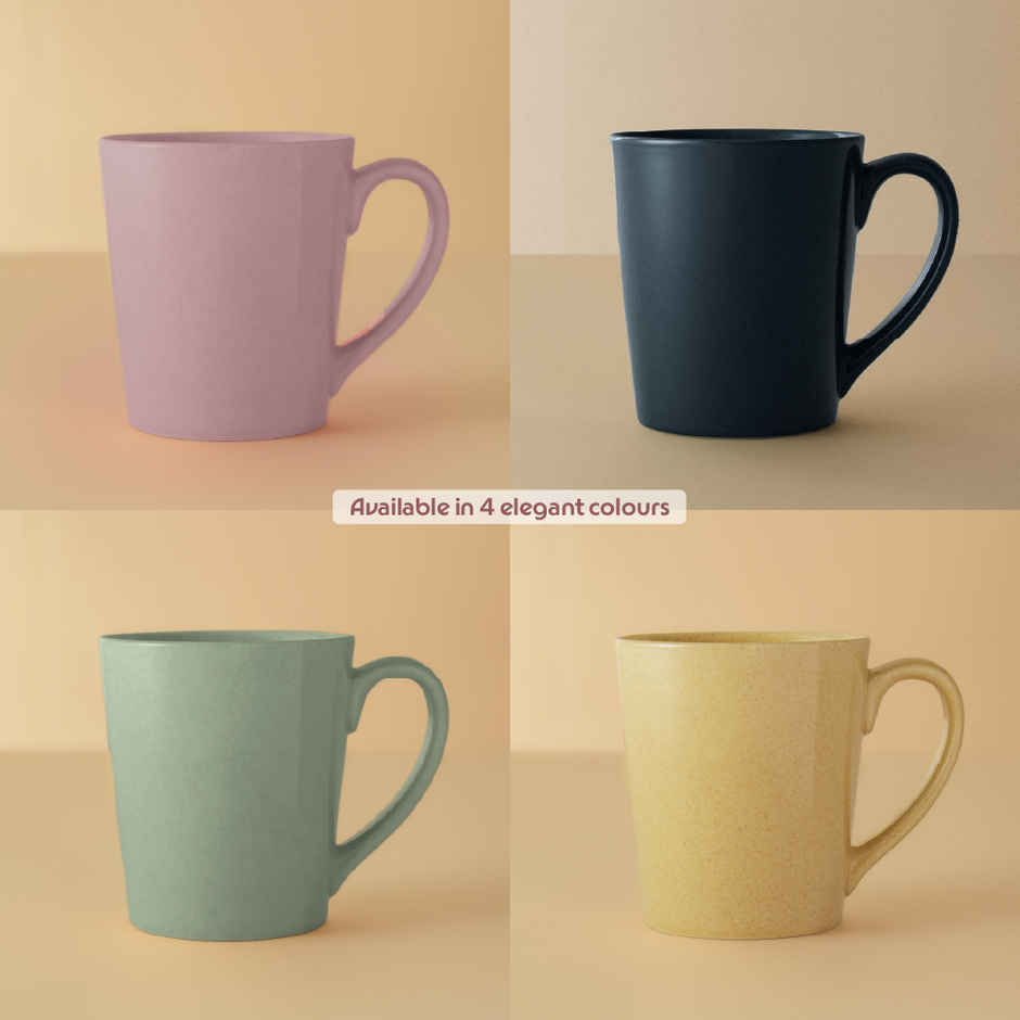 Borosil Porcelia Haven Lilac Tea Coffee Porcelain Mug Set Microwave Dishwasher Safe