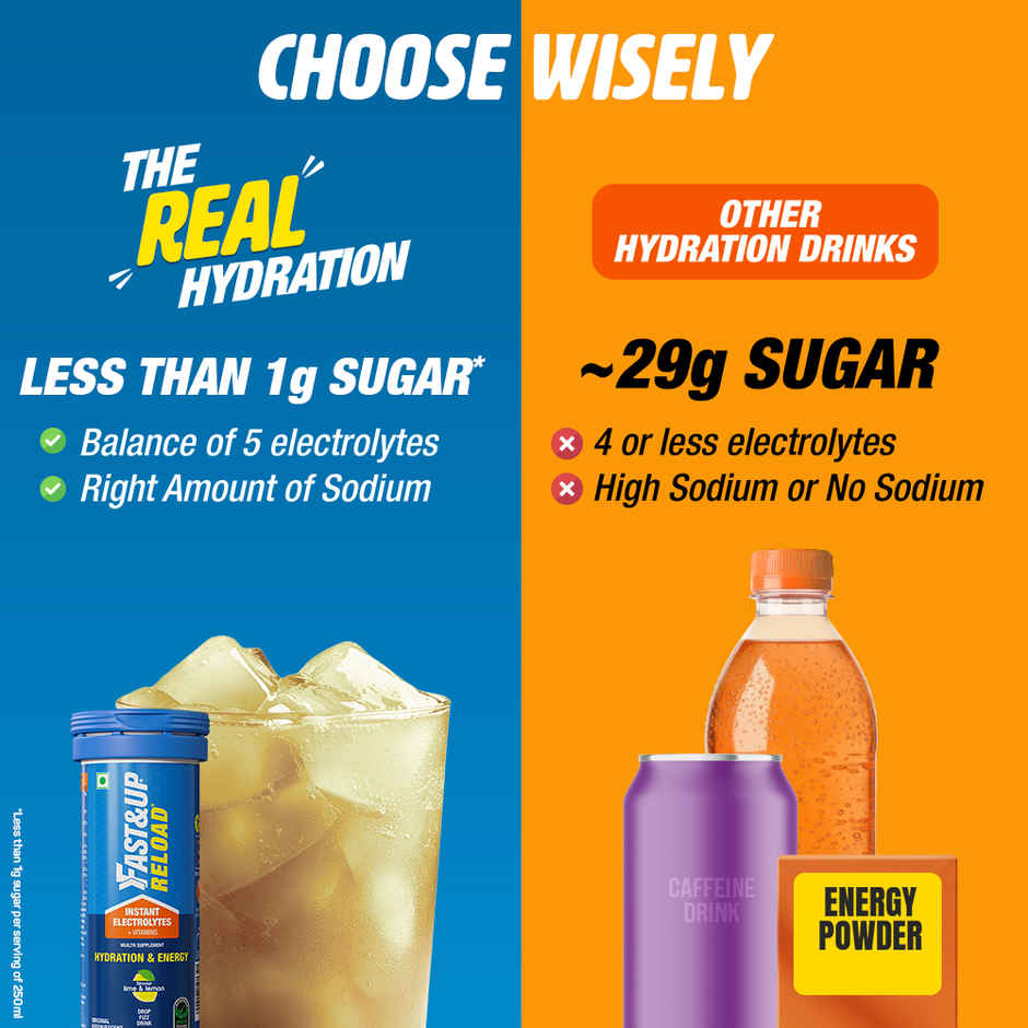 Fast&Up Reload Low Sugar Instant Hydration Drink Lime Lemon 10s