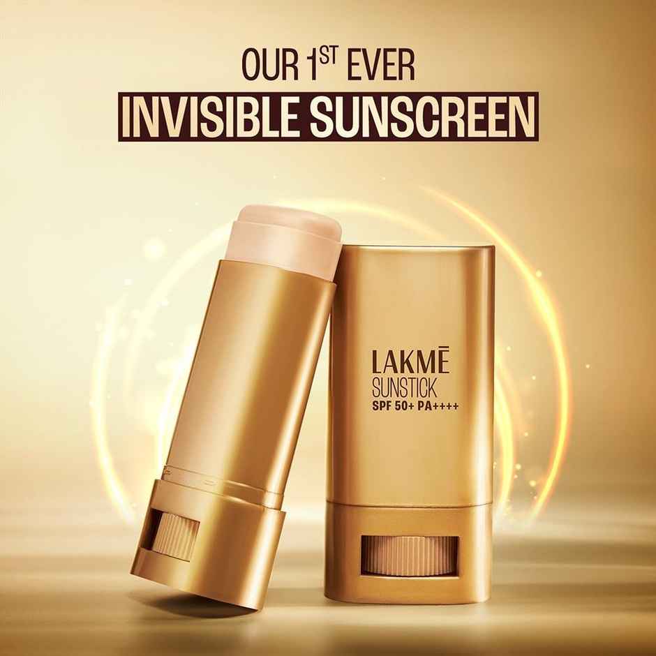 Lakme Sun Expert Invisible Sunstick, SPF 50 PA+++ for UVA/B, No white cast, on the go protection