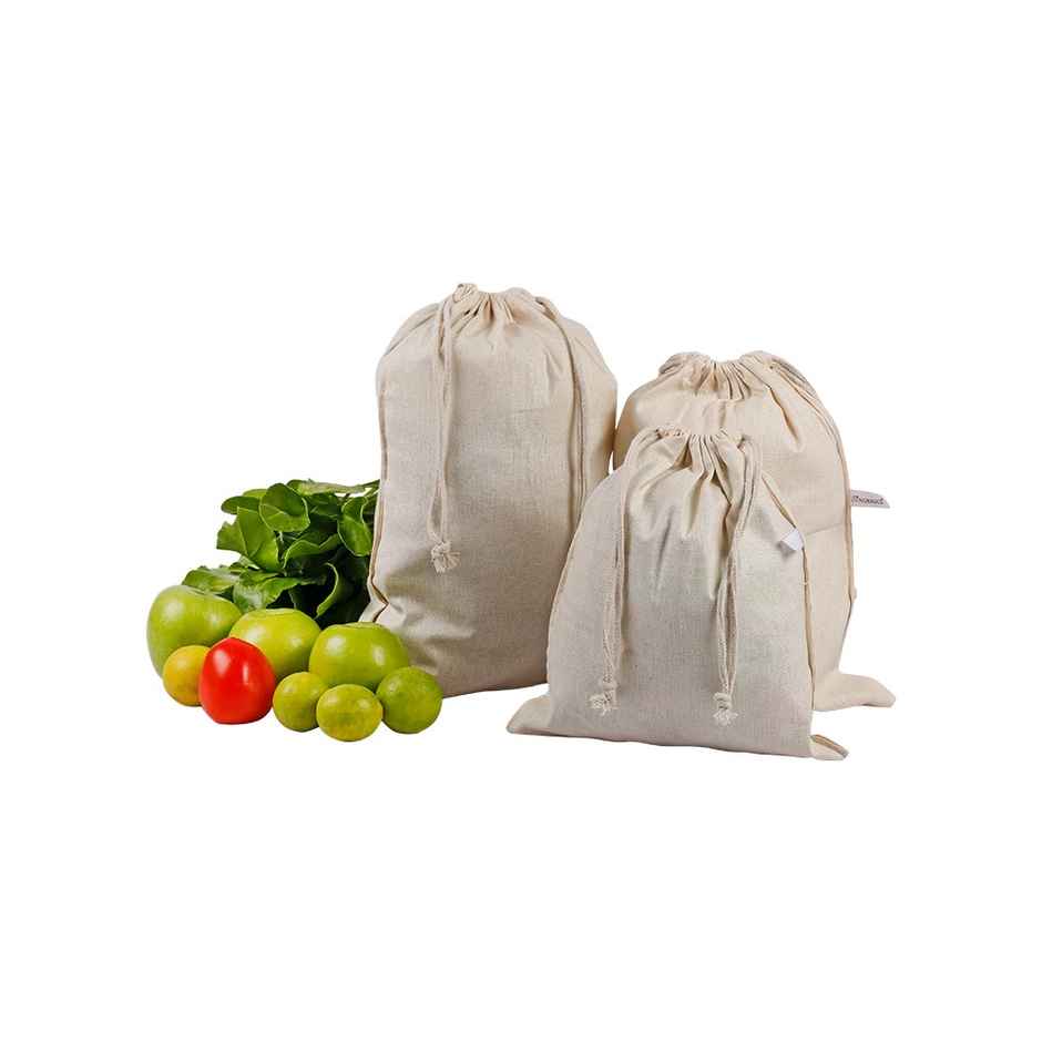 Homez it Cotton Fridge Bag | Large | Packet- pack of 4
