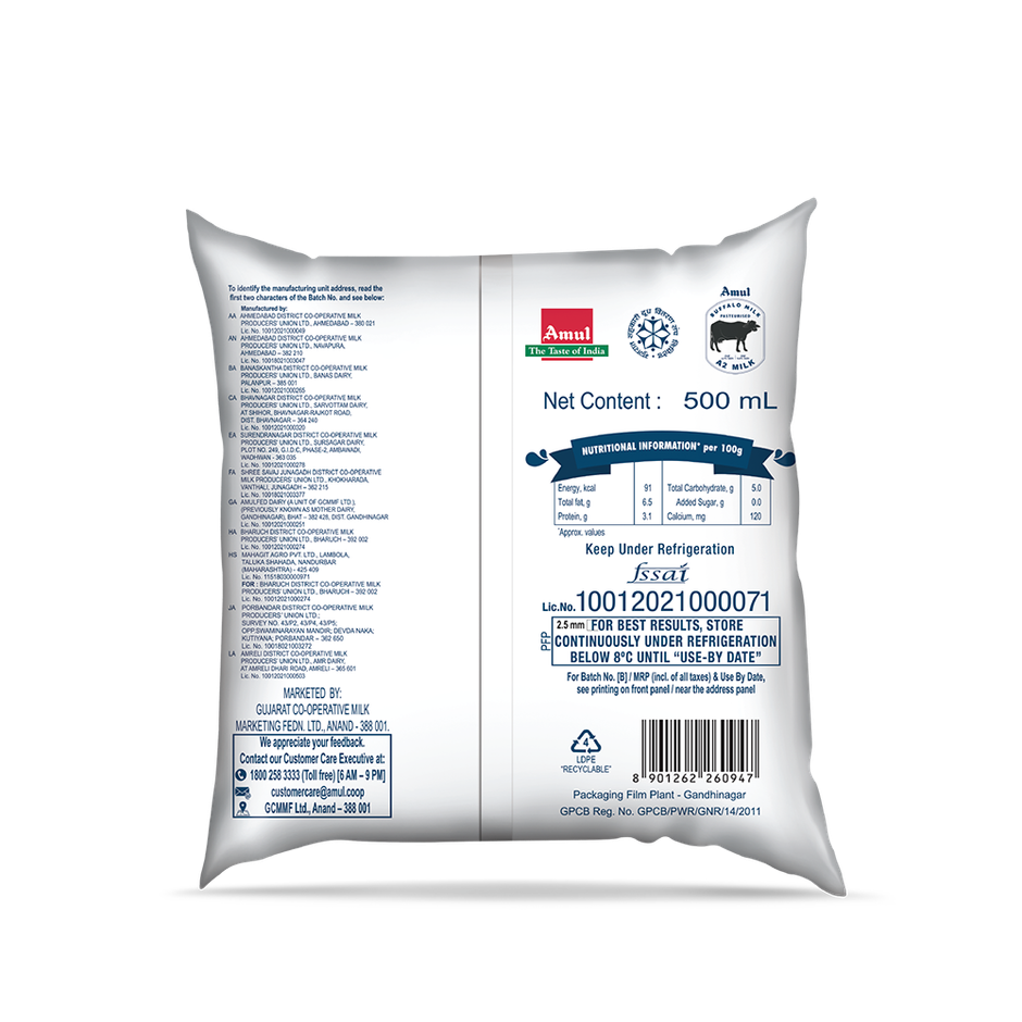 Amul A2 Buffalo Fresh Milk | Pouch