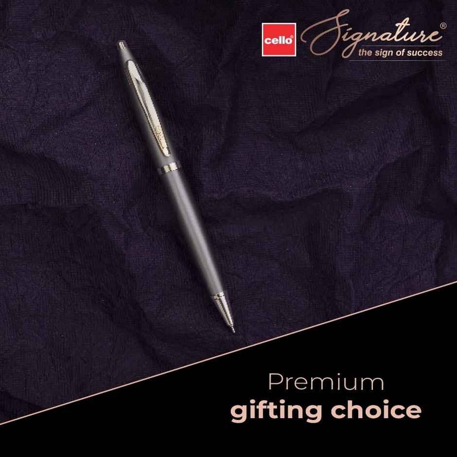 Cello Signature Ivory Blue Ball Pen