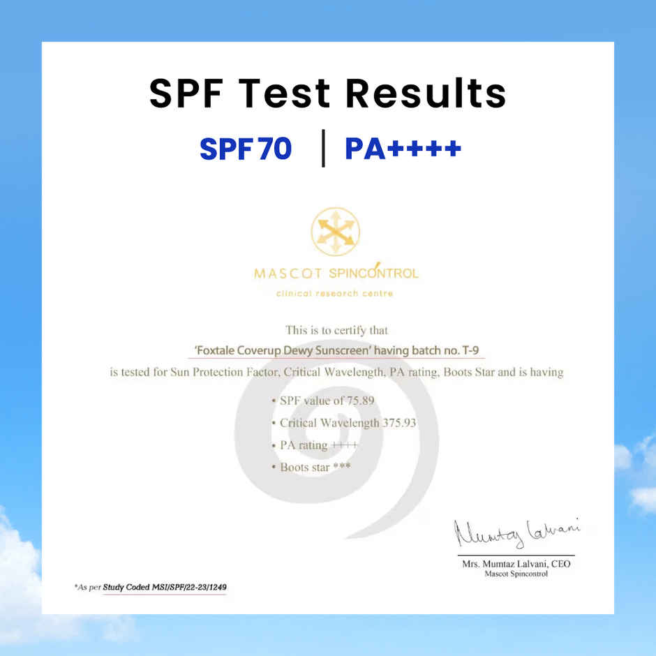 Foxtale Dewy Sunscreen SPF 70 PA++++