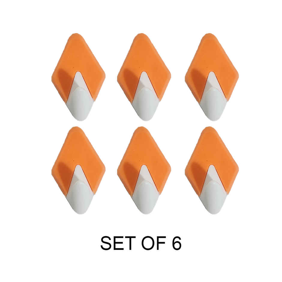 Chrome 2802 Self Adhesive Wall Hook | Set Of 6 - Assorted