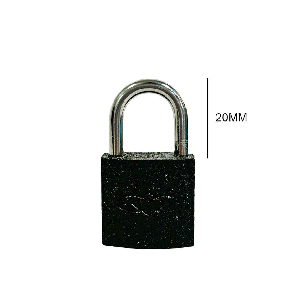 Chrome 20Mm Pad Lock Black