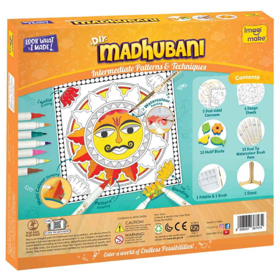 Imagimake DIY Madhubani Painting Kit | Art & Craft Toy | Creative Learning Gift for Kids