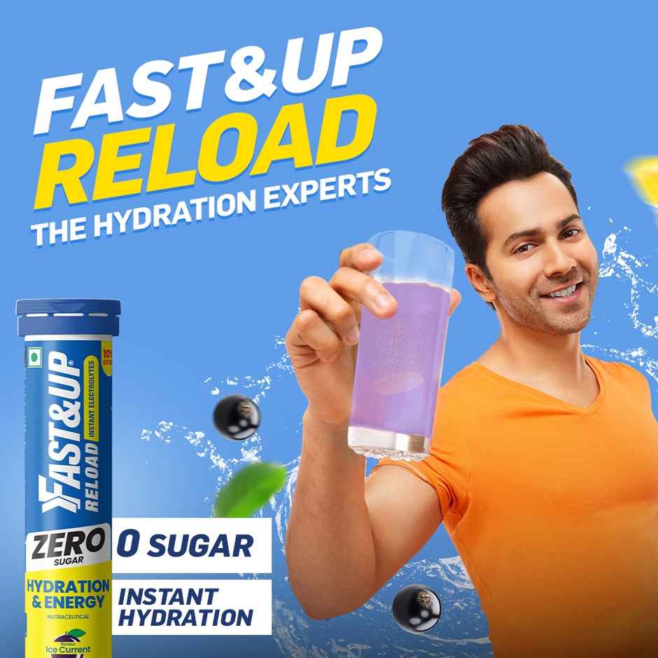 Fast&up Reload Zero Sugar Energy Drink for Hydration | Ice Current Flavour