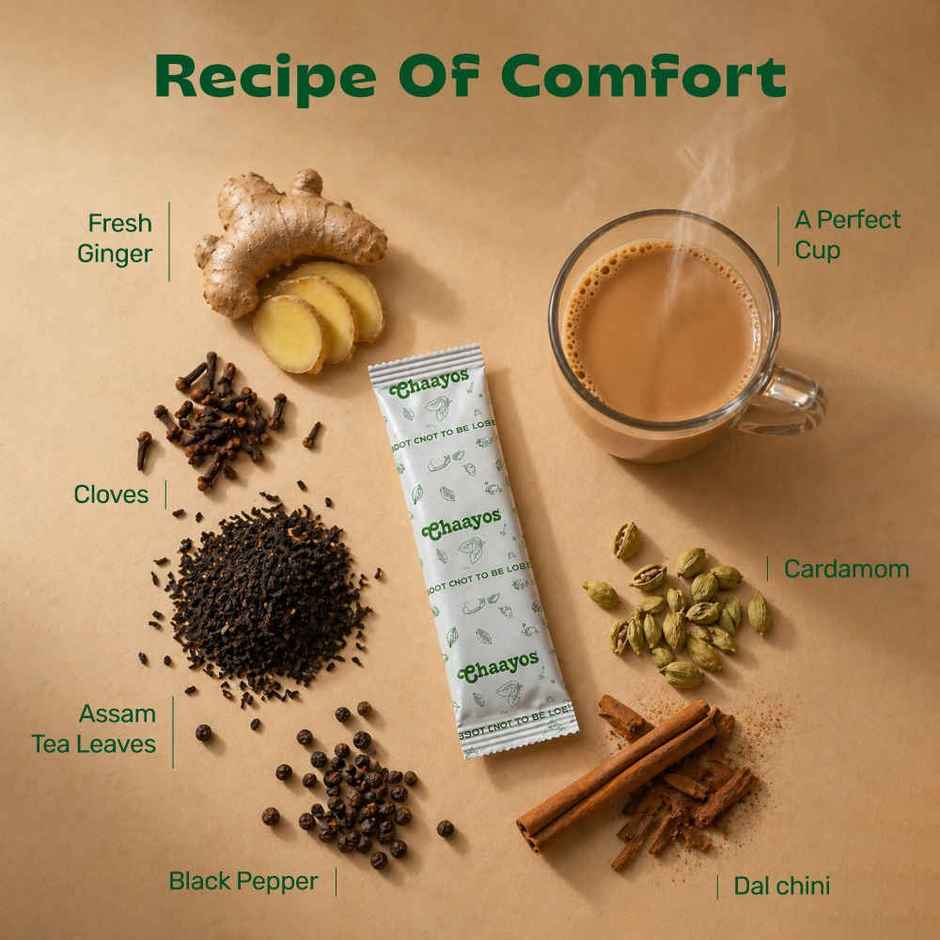 Chaayos Masala Instant Tea Premix - Low Sugar | Instant Masala Tea