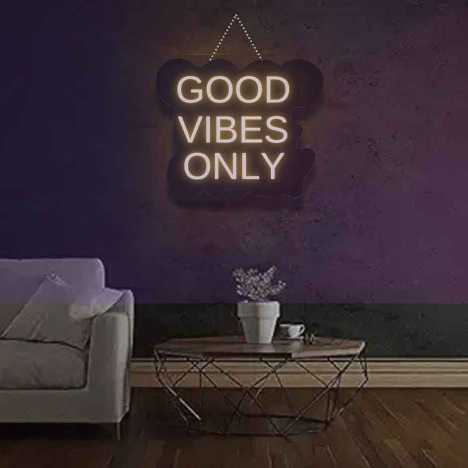 Desidiya Good Vibes Only Neon Sign - LED Decorative Wall Light,Motivational Aesthetic LED