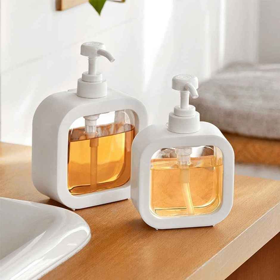 Perpetual Plastic Soap Dispenser | 400 ml | White | Pack of 2