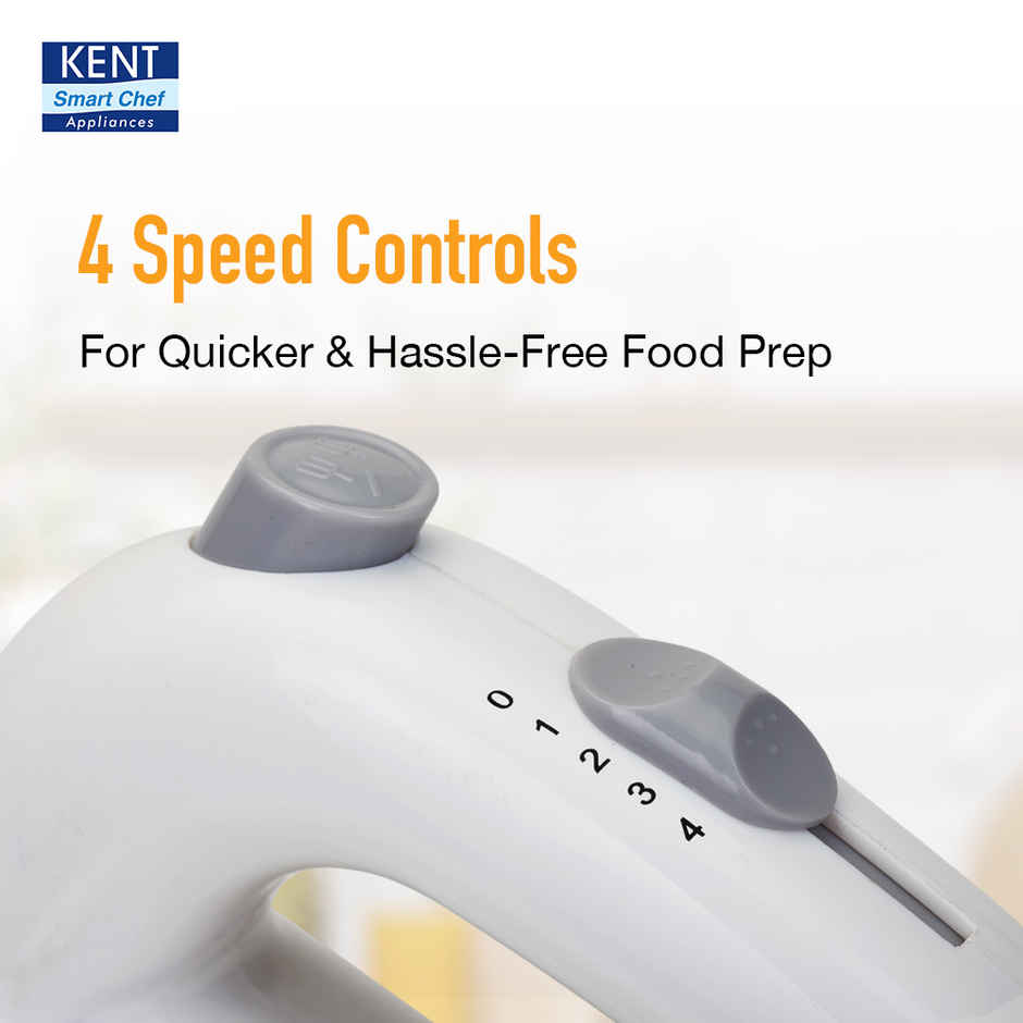 Kent 150W 16050, 5 Speed Control, Overheating Protection, Plastic Body Hand Blender (White)